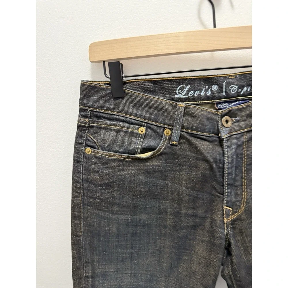 Levi's Capital E Denim Shorts Mens 31 Long Below‎ Knee Dark Wash Jeans USA Levis